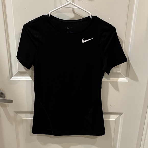 Nike Women's Black Tee with White Logo - Picture 2 of 6